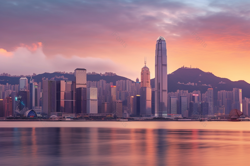 唯美浪漫意境现代城市建筑海边倒影摄影背景,高清,摄影图,摄影图片,图片大全,摄影图免费下载